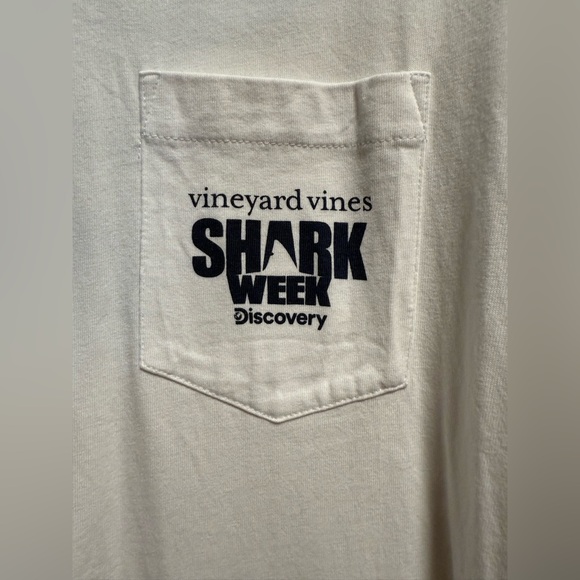 Vineyard Vines Shark Week White Long Sleeve Tee - Picture 3 of 4